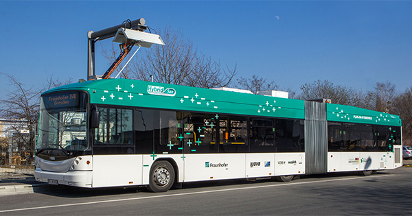 Recharging of the bus using a pantograph contact system