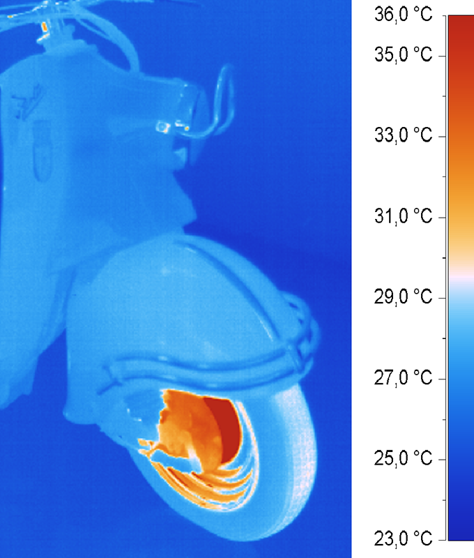 Temperature measurement in a scooter (brake)