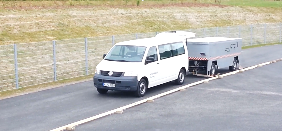 Testing of the lane detection and guidance system using the ELENA test vehicle